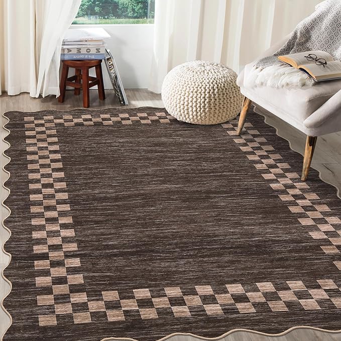 Small Bedroom Area Rug 3x5 Checkered Area Rug - Image 2