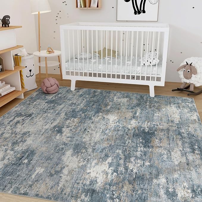 Nakagishi 10x12 Area Rugs Living Room: Washable Abstract Large Neutral Soft Rug - Image 7