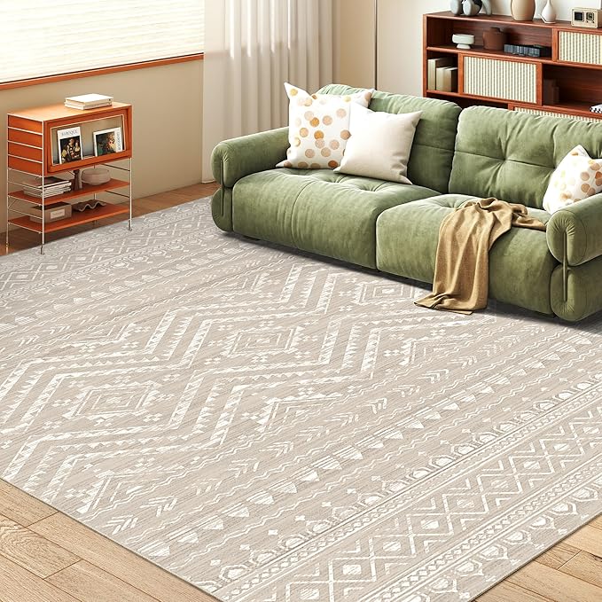 Miukiki 6x9 Area Rug for Living Room Moroccan Washable Rugs Non Slip Indoor by Miukiki