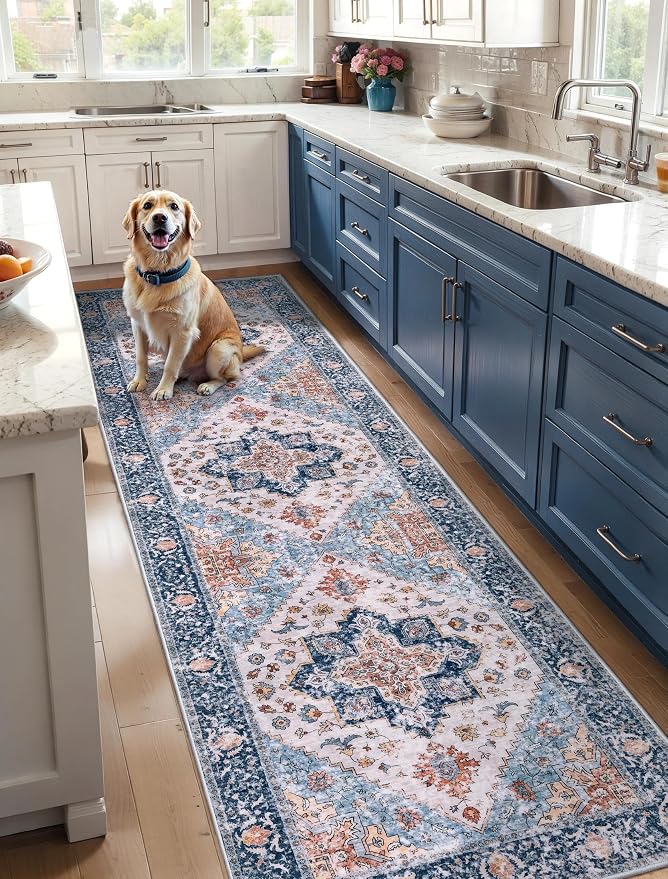 SERISSA Runner Rug for Hallways, 3x8 Washable Non Slip Kitchen Runner Rug by SERISSAHomeDecorCollection