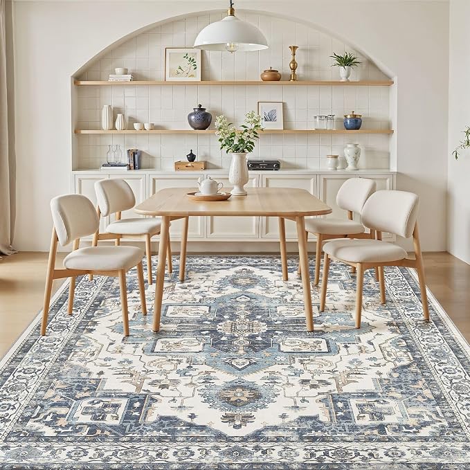 5x7 Washable Area Rugs for Living Room, Large Rug Non Slip Backing Vintage - Image 6