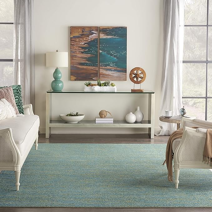 Nourison Home Nourison Essentials Blue Green 9' x 12' Area Rug - Image 3