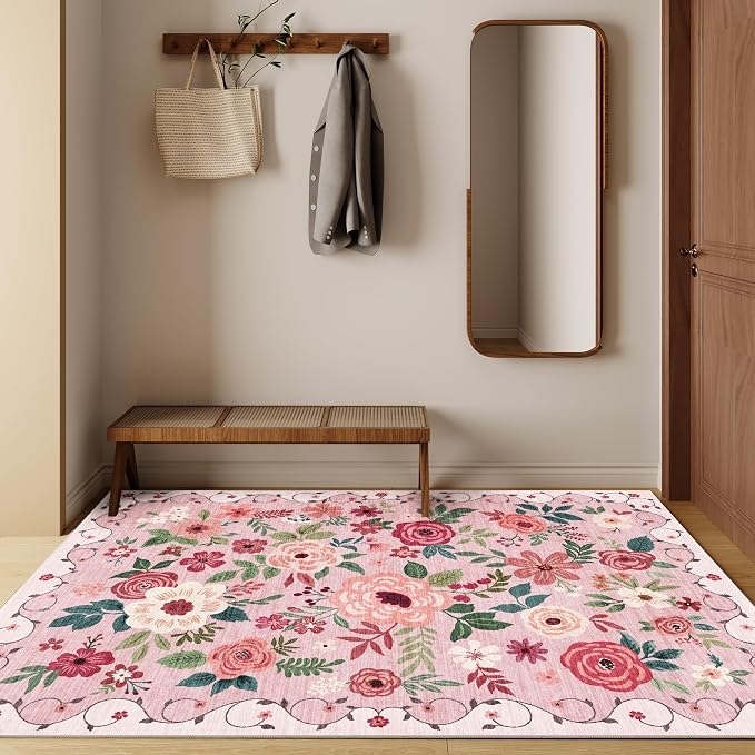 DUKINO 3x5 Area Rug, Floral Rugs - Image 4