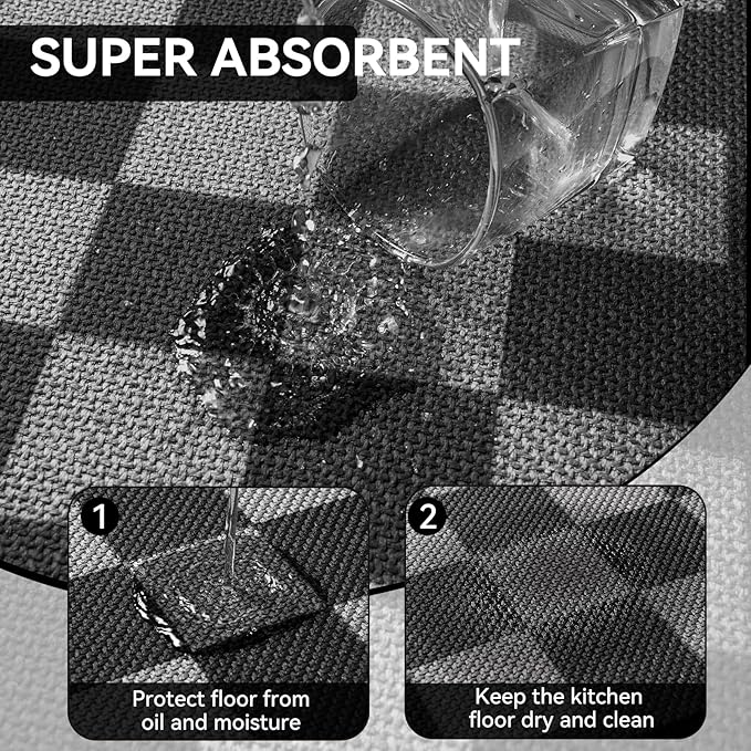 YDKGL Kitchen Mats for Floor, Super Absorbent Kitchen Rugs Non Slip Washable - Image 5