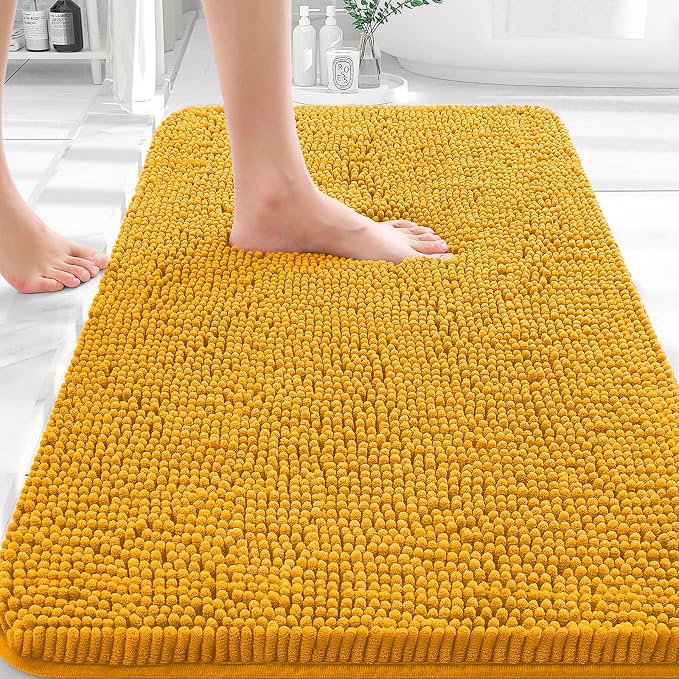 OLANLY Bathroom Rugs 35x24, Extra Soft Absorbent Chenille Bath Rugs, Rubber by OLANLY