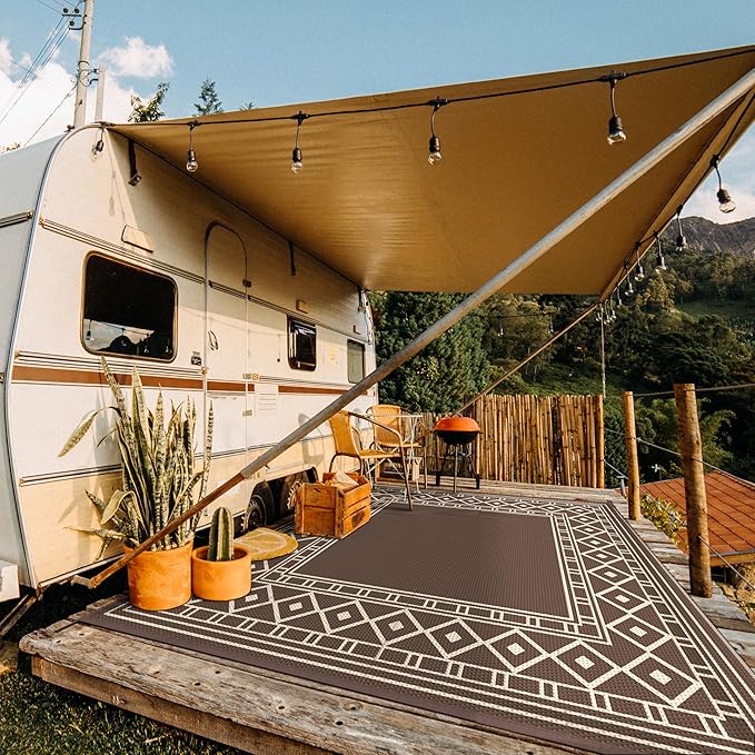 GENIMO Outdoor Rug Waterproof for Patio Decor, Outside Area Mat for Rv - Image 3
