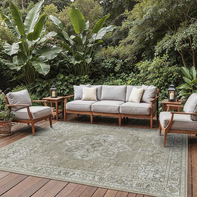 GENIMO Outdoor & Indoor Area Rug 9'x12', Waterproof, Non-Shedding, Easy Cleaning - Image 6