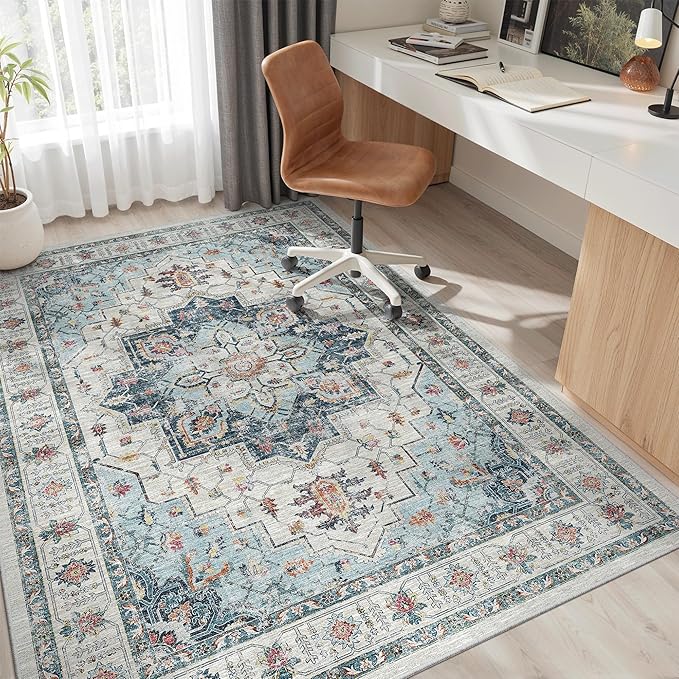 Madane 6x9 Area Rugs for Living Room, Stain Resistant Washable Rugs, Non-Slip - Image 4