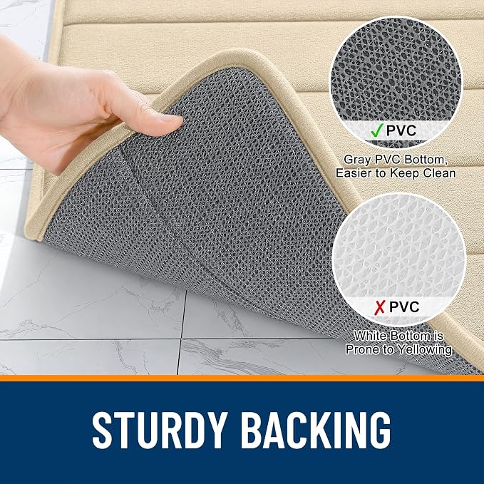 OLANLY Memory Foam Bath Mat 70x46, Super Soft Absorbent Bathroom Rugs, Quick Dry - Image 7