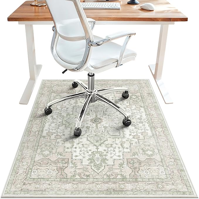 36"x60" Office Chair Mat for Hardwood Tile Floor, Under Desk Carpet Protector by BESBLEE