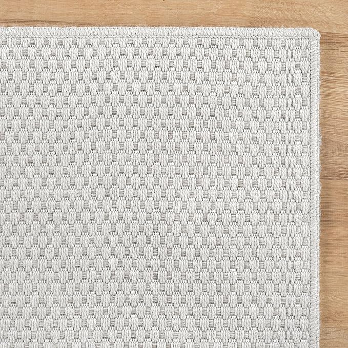 CAMILSON Easy Jute Rug 6x9, Indoor Outdoor Off-White Farmhouse Area Rugs - Image 7
