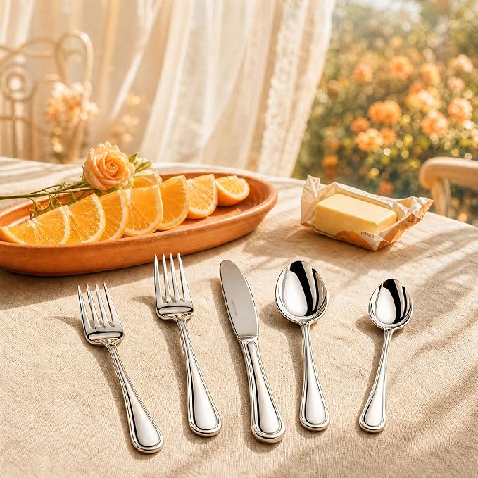 NICE KITCHEN Silverware Set for 8, 40 Piece Heavy Duty Cutlery Set | Mirror - Image 6