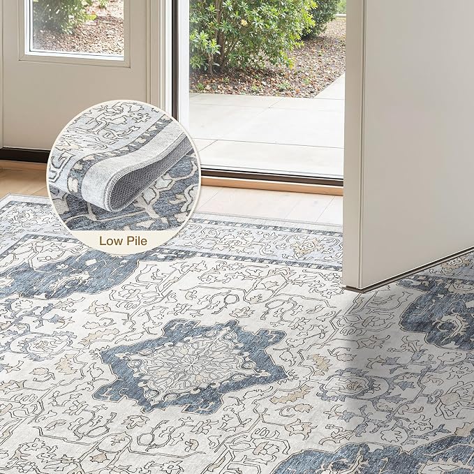 cotiled 4x6 Area Rug Machine Washable Vintage Carpet - Image 4