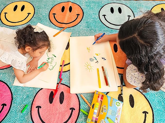 OLEEK Large Classroom Rug Elementary 6x9 - Classroom Rugs for Kids Room - Classroom Carpet Elementary - Kids playroom Rug 6 x 9 - Preschool Rugs for Classroom - Schoolgirl Style Classroom Decor