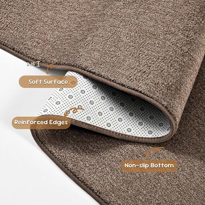 Pettop 4x6 Brown Area Rugs for Living Room Bedroom, Thickened Memory-Foam Throw - Image 7