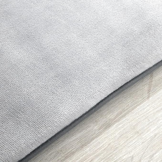 BALAPET Thick Memory Foam 71x59 Play Mat for Playpen, Super Soft Velvet Portable Baby Playpen Mat for Kids Toddler Crawling and Play, Non-Slip Bottom Playmat, Grey