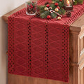 Artoid Mode Rose Red Woven Farmhouse Hollow Table Runner 12x36 Inch | Holiday by ArtoidMode