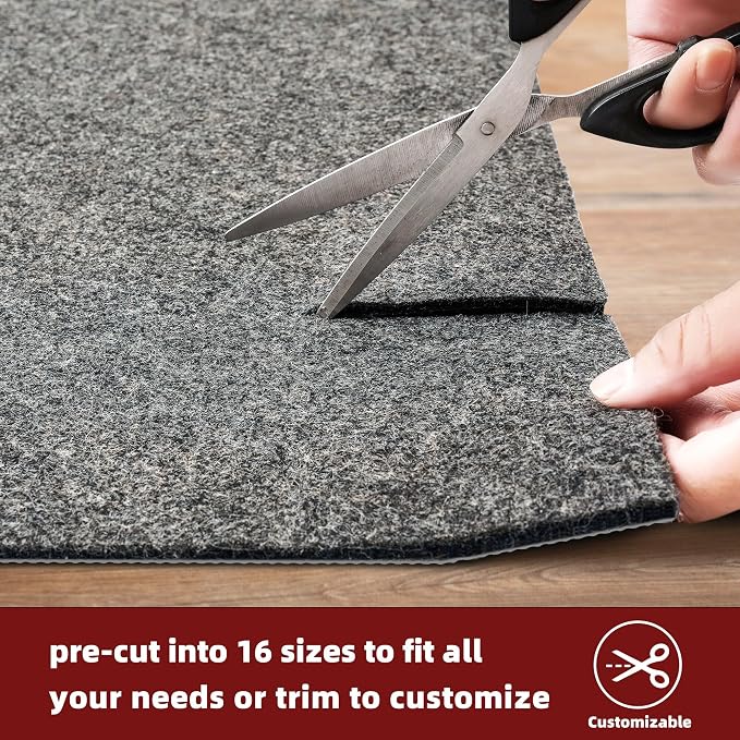 BAGAIL Felt and Natural Rubber Backing Rug Pads 1/8” Thick, Round 8 Feet Non - Image 5