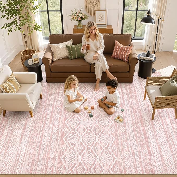Nakagishi Area Rug Living Room Rugs: 10x12 Large Soft Machine Washable Boho - Image 8