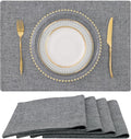 Faux Cotton Linen Placemats Set of 4, Cloth Washable Farmhouse Dining Table Mats by homing