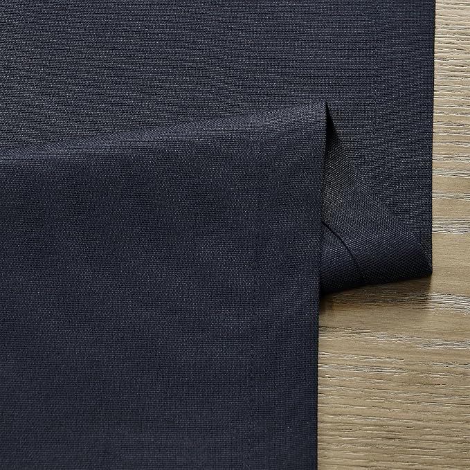 Basic Linen Style Table Runner, 14x72 Inch Dark Navy | Mitered Corner Design - Image 6