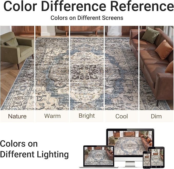 befbee 6x9 Area Rugs for Living Room, Super Soft Ultra-Thin Stain Resistant - Image 6