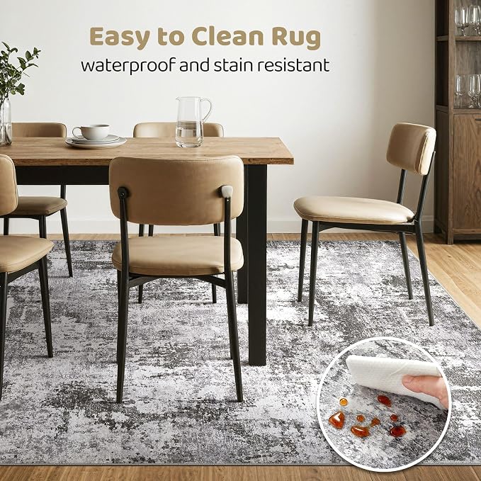 7x10 Area Rug Living Room: Washable Large Abstract Modern Soft Stain Resistant - Image 6