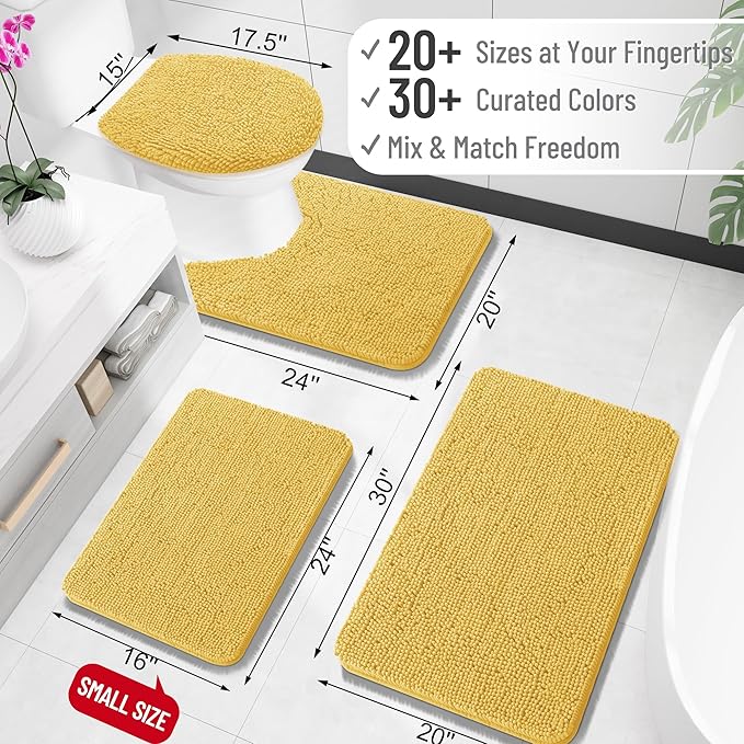 OLANLY Large Bathroom Rugs 45x27, Extra Soft Absorbent Chenille Bath Rugs - Image 2