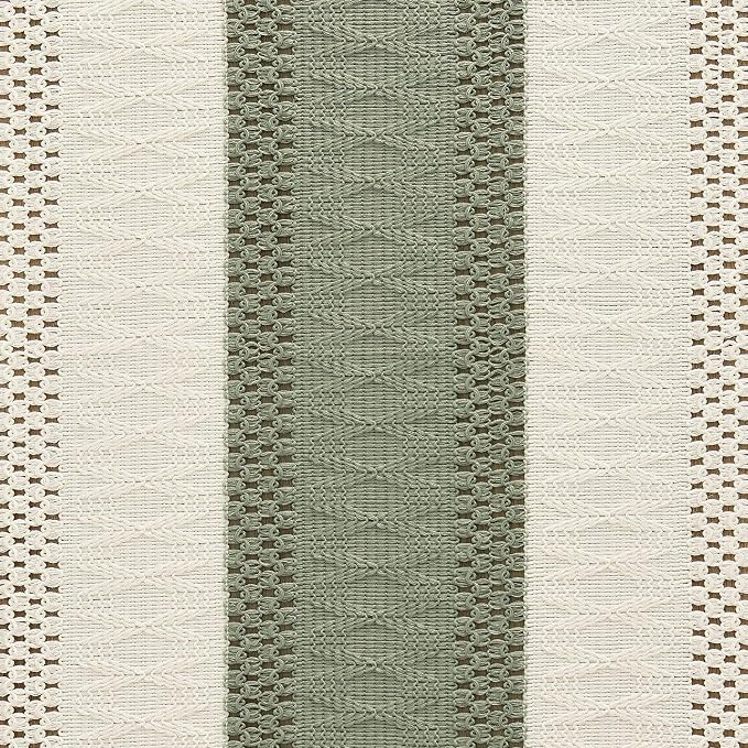 Macrame Style Bicolor Stitching Table Runner 14x48in Green | Woven Boho Table - Image 6