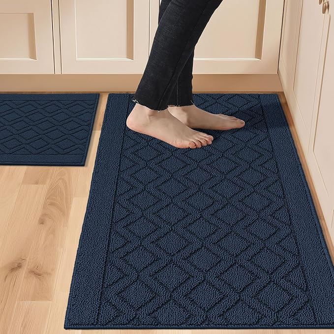 COSY HOMEER 48x20Inch/30X20Inch Kitchen Rugs Sets Non-Slip Washable Kitchen Mats by COSYHOMEER
