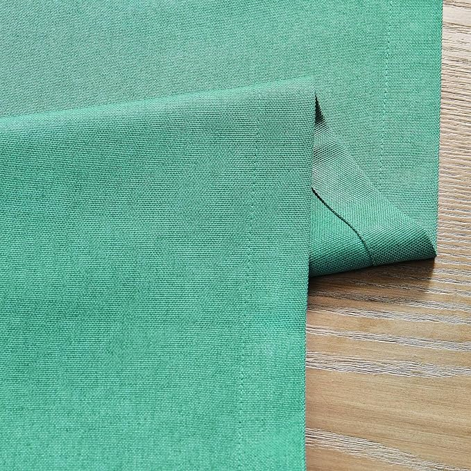 Basic Linen Style Table Runner, 14x48 Inch Teal | Mitered Corner Design - Image 6