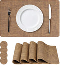 NCUE Vinyl Placemats Set of 4, Heat Resistant, Nonslip Faux Leather Waterproof by NCUE