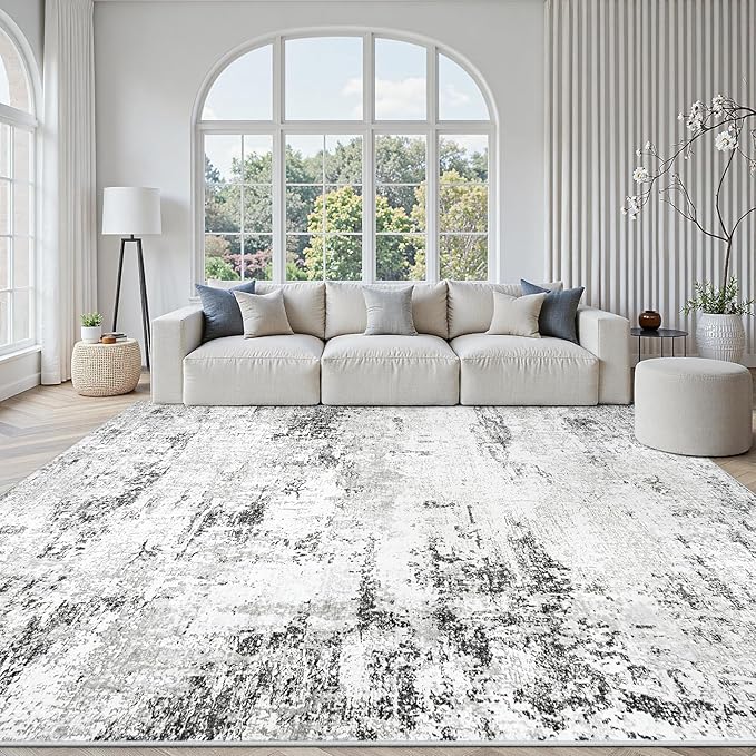 Area Rugs 9x12 Living Room: Large Modern Abstract Washable Rug Soft Indoor Anti by GENTDRIZZ