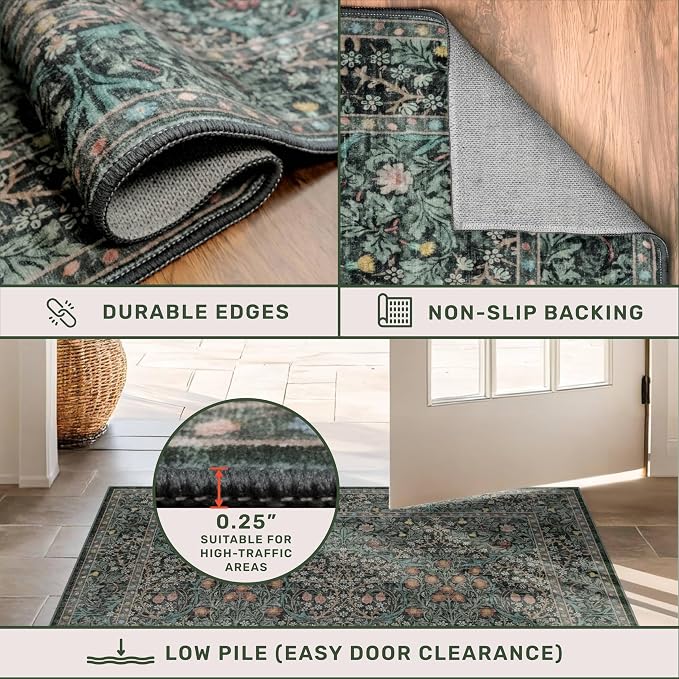 8ft Long Runners for Hallways Non Slip, Entryway Indoor, Washable Rubber - Image 5