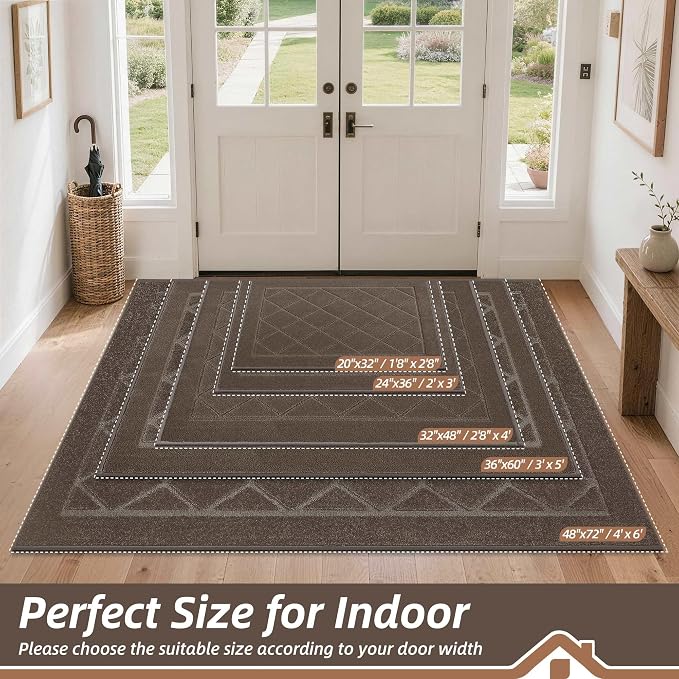 BEQHAUSE Dirt Trapper Door Mat 20" x 32", Doormat Non-Slip Entryway Rugs - Image 2
