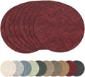 13"Round Placemats Set of 8, Reversible Faux Leather Heat Resistant Table Mats by NCUE