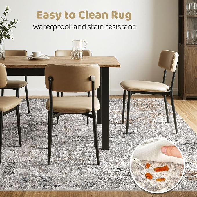 LOONGRUG 5x8 Area Rug Living Room: Washable Large Abstract Soft Stain Resistant - Image 6
