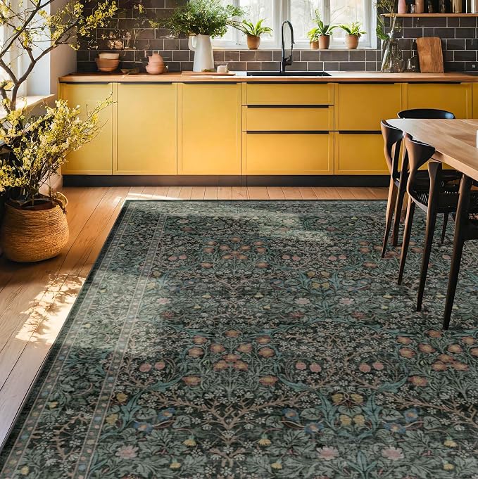 Washable Dark Green 10x12 Rug for Living Room - Image 8