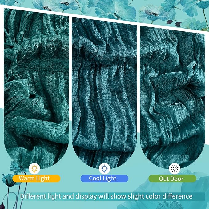 Showgeous 4 Pack Teal Cheesecloth Table Runner, 17 x 108 Inches | Boho - Image 7