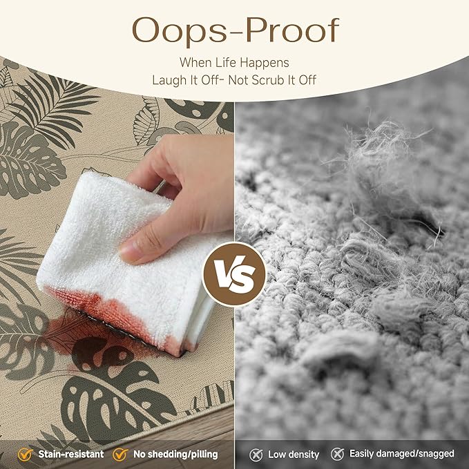 Easy Jute Rug Outdoor Indoor 5x7 Patio Mat Porch Entrance Light Brown Natural - Image 5