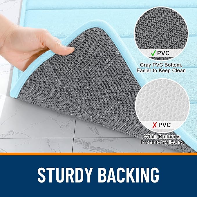 OLANLY Memory Foam Bath Mat 35x24, Super Soft Absorbent Bathroom Rugs, Quick Dry - Image 7