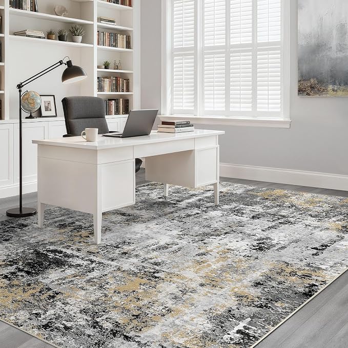 Area Rugs 9x12 Living Room: Washable Large Abstract Neutral Modern Soft Rugs - Image 6