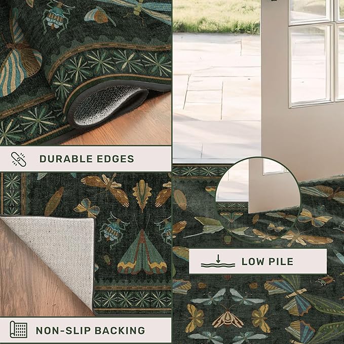 Hazo Haus Black and Green Rug 5x8 - Image 5