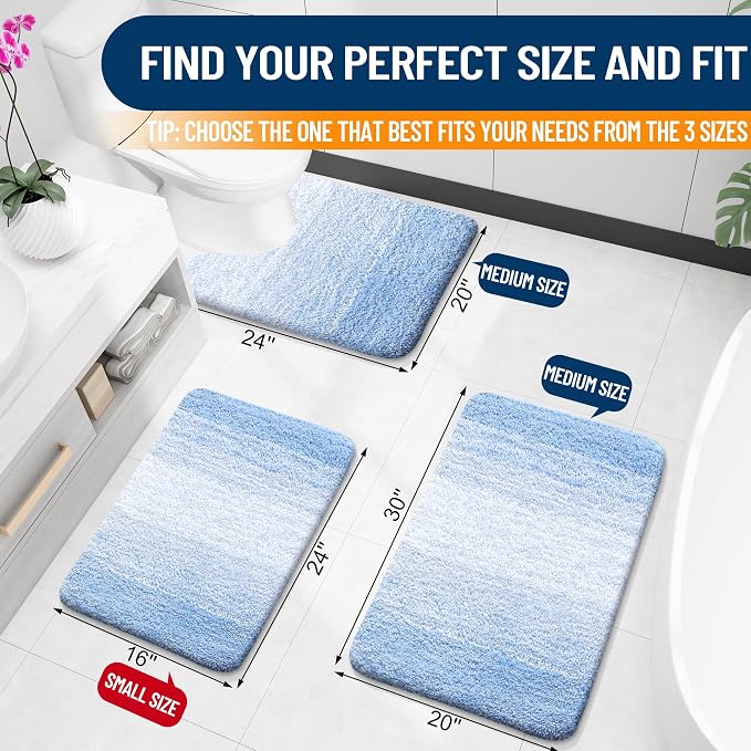 OLANLY Bathroom Runner Rugs Mat 47x17, Extra Soft Absorbent Microfiber Bath Rugs - Image 2