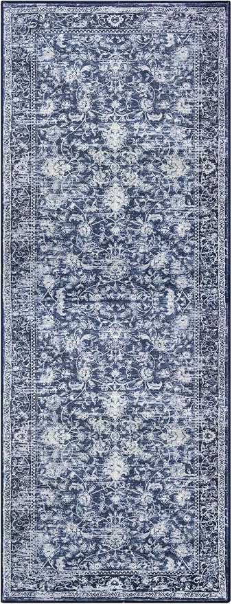 KILOCOCO Hallway Runner 3x8 Rug Runner Printed Vintage Floral Washable Kitchen - Image 9