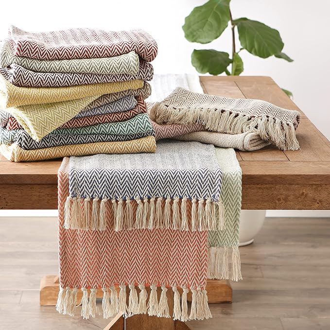DII Woven Basic Tabletop Collection, Chevron Table Runner, Darn Brown - Image 6