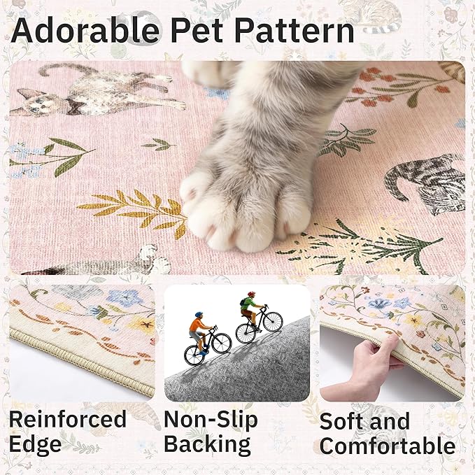 Soalmost Cat 6x9 Pink Area Rugs - Image 7