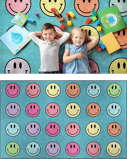 OLEEK Large Classroom Rug Elementary 8x13 - Classroom Rugs for Kids Room - Classroom Carpet Elementary - Kids playroom Rug 8 x 13 - Preschool Rugs for Classroom - Schoolgirl Style Classroom Decor