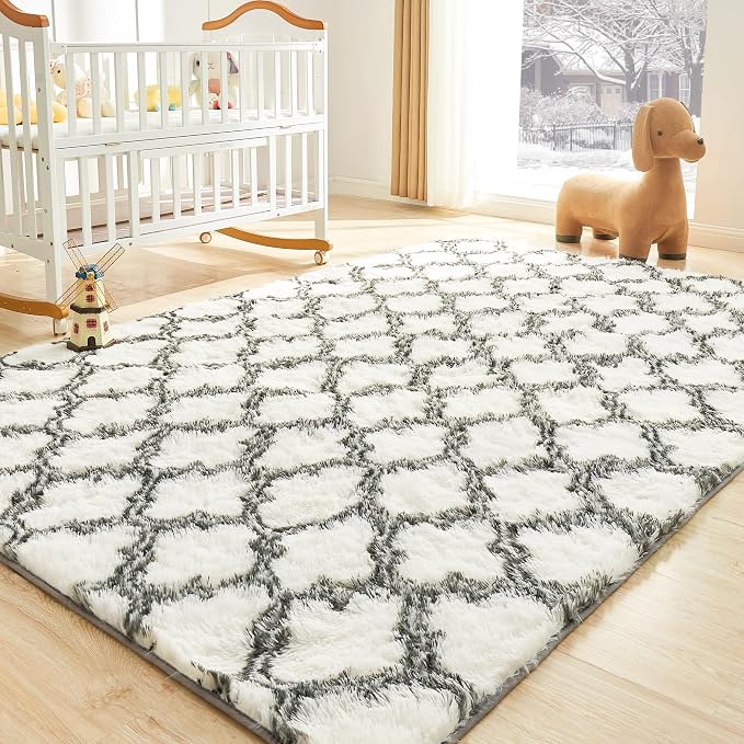 Litanika 5x8 Geometric Shag Area Rug - Image 4