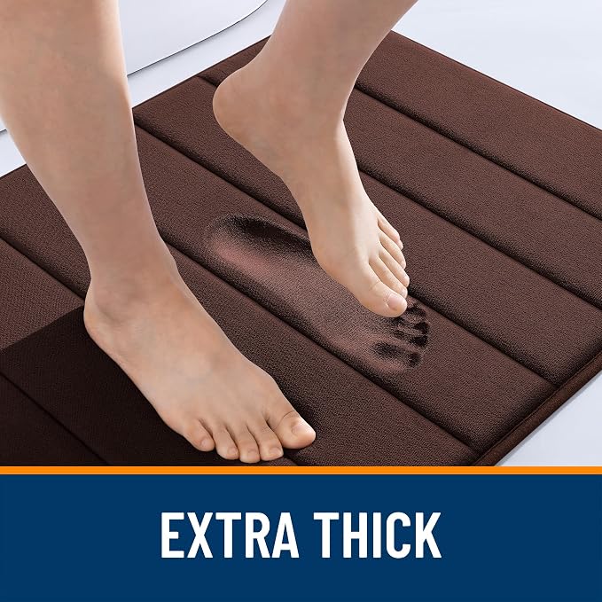 OLANLY Memory Foam Bath Mat 30x20, Super Soft Absorbent Bathroom Rugs, Quick Dry - Image 6